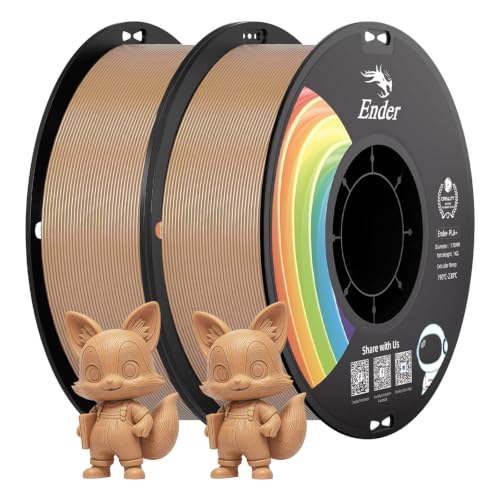 Creality 3D Printer Filament Wood PLA 1.75mm 2KG, Upgrade PLA+ Filament Strong Toughness No-Tangling Vacuum Packaging 3D Printing Filament Fit Most 3D Printers - color: Pla-2*1kg Wood