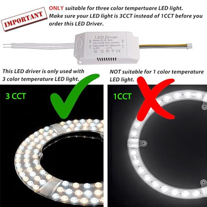 LED Driver 25-36W for Multi-Color Ceiling Strip Spot Light Module Panel, Replacement LED Power Supply Adapter Starter Transformer, Input AC85-265V Output DC80-125V - style: SF 25-36W 3CCT
