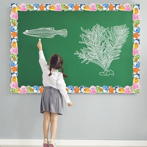 Sea Animal Border - 65.6Ft Under The Sea Bulletin Board Trim Summer Ocean Theme Cute Sea Animal Fish Borders for School Classroom Chalkboard Whiteboard Wall Decor - style: Sea Animal