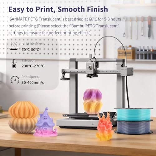 iSANMATE Translucent PETG 3D Printer Filament Dark-Purple-Pink Gradient - color: Translucent Dark Purple Pink