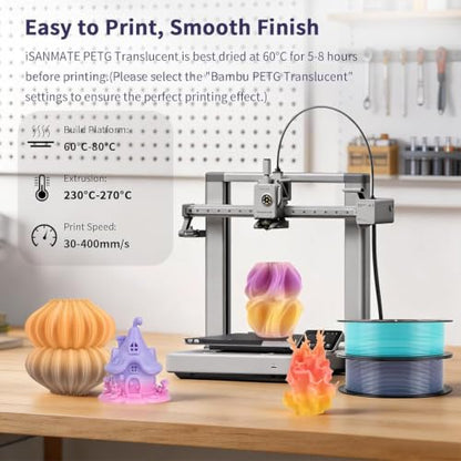 iSANMATE Translucent PETG 3D Printer Filament Dark-Purple-Pink Gradient - color: Translucent Dark Purple Pink