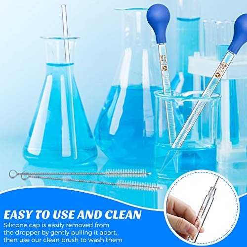 Weewooday 8 Pcs 10 ml Glass Dropper Pipettes with Rubber Bulb Stir Rod Blue - color: Blue, size: 10 ml