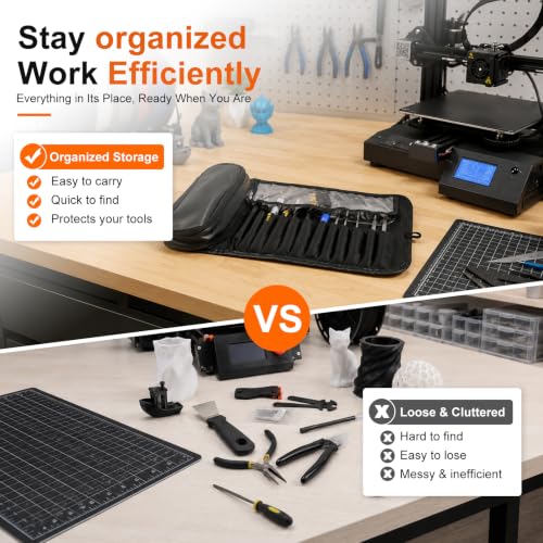 77 PCS 3D Printer Tool Kit with Storage Case,3D Printing Tools Set with Nozzle Cleaning Kit,Deburring Tool,Filament Cutter,Scraper and Accessories for Maintenance,Print Cleaning,Repair and Finishing
