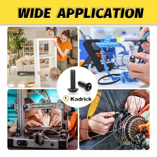 KADRICK 1000PCS M2 Screw Kit,Hex Socket Button Head Bolts 4mm-20mm - size: M2 1000Pcs 4-20mm