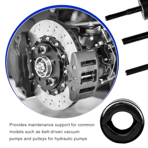 Power Steering Pump Pulley Removal Tool, Heavy-Duty Carbon Steel Pulley Puller Remover & Installer, Vehicle Installation Removal Tools for Power Steering Water Vacuum Pump Pulleys