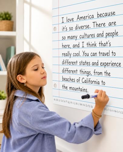 Dry Erase Giant Sized Magnetic Notebook Paper, Lined Paper 22" x 28" - size: 22" x 28"