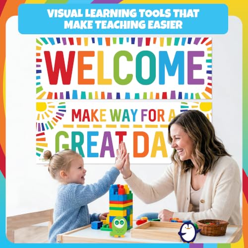Sproutbrite 2 Pack 13.5"x39" Welcome Educational Posters & Charts - color: Welcome Banner
