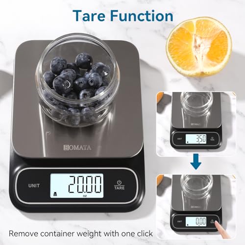 BOMATA Waterproof IPX6 Kitchen Scale with 0.1 g/0.01 oz High Precision - color: Black