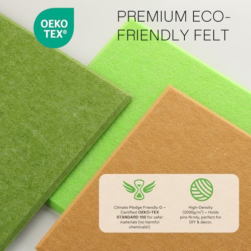 MaxGear Felt Bulletin Board 36" x 24", Forest Green Felt Wall Tile Push Pin - color: Forest Green, size: 36" x 24"
