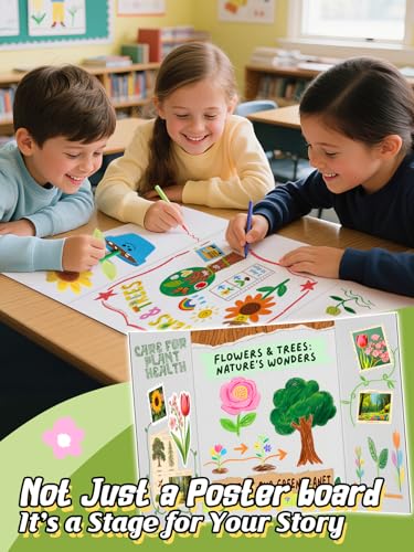Cosweet 6 Pack Small Trifold White Poster Board 24" x 16" - size: 24x16in