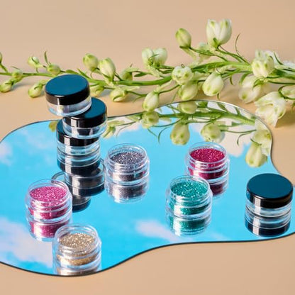 Eternal Moment 50 Pack 3G Sample Containers with Lids Cosmetic Small Jars - color: Black Lid, size: 0.1 Ounce