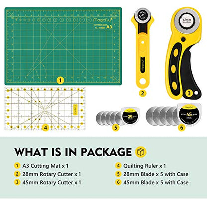 Magicfly Rotary Cutter Set, 45mm and 28mm