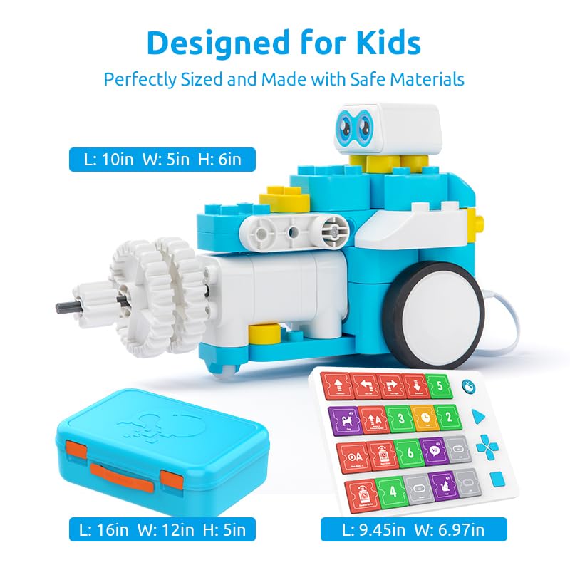 WhalesBot C3 Pro 12-in-1 Remote Control & Coding Robot Kit for Kids 4+, Advanced Smart Panel & Cards Programming, Educational STEM Toy, Block Building Set with Controller & Motor for Kids 4-6, 5-7 - style: WhalesBot C3 Pro Coding Robot