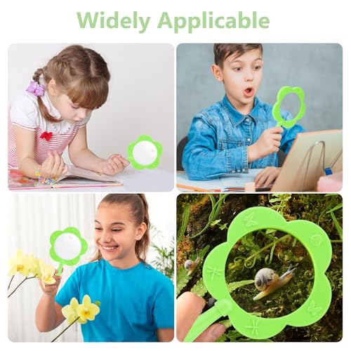 Kids Flower Magnifying Glass Handheld Magnifier for Outdoor Exploration