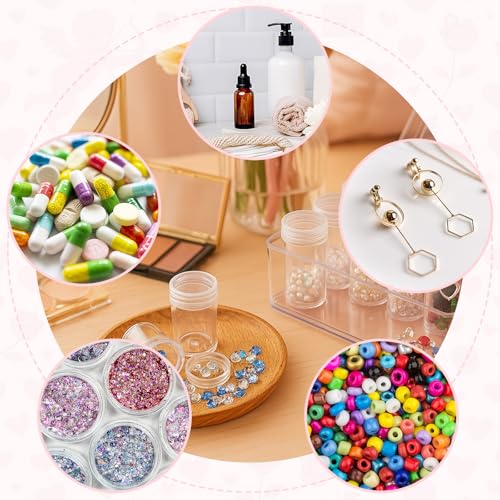 BigOtters Embroidery Diamond Storage Box, 30PCS Big Clear Plastic Bead Containers with Silicone Funnel for Jewelry Painting DIY Art Craft Rhinestones Sewing Cosmetic Nail Glitter Powder - size: 6.5 x 5.5 x 2inches