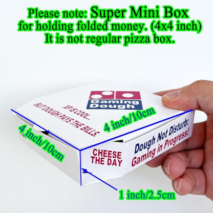 Gaming Dough Money Holder Boxes for Teen Boys Birthday, 4-Pack Cash Gift Box and Gift Card Presentation for Video Gamers Graduation, Novelty Mini Pizza Box Design - color: 4 Gaming Dough
