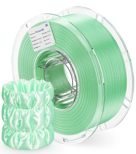 BIQU PLA Aura Silk 3D Printer Filament 1.75mm 1KG(2.2lbs) Spool, Green Silk - color: Green