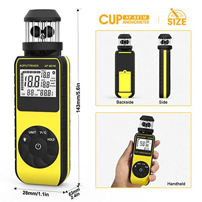 93MPH Handheld Anemometers Wind Cup Digital Wind Speed Meter