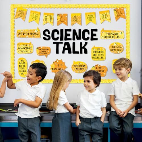 Bee Science Bulletin Board Set Bee Classroom Decorations Science Talk Bulletin Board Decorations Educational Paper Cutouts for Elementary Middle School Wall Decor Back to School Teacher Supplies - style: Bee