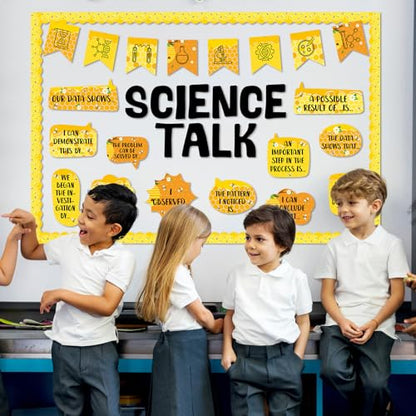 Bee Science Bulletin Board Set Bee Classroom Decorations Science Talk Bulletin Board Decorations Educational Paper Cutouts for Elementary Middle School Wall Decor Back to School Teacher Supplies - style: Bee