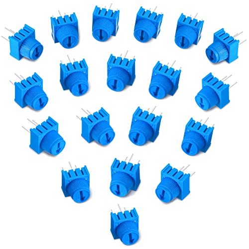 Flutesan 24 Pieces 10K Ohm Trim Potentiometer Kit with Knob Variable Resistors Breadboard Trimmer Potentiometer Assortment Kit Compatible with Arduino, Blue