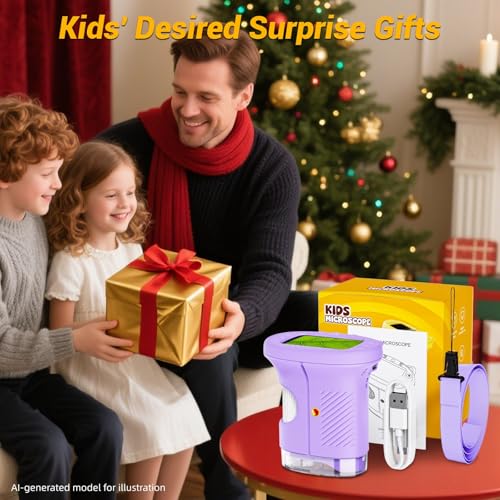 1000X Handheld Digital Microscope for Kids Explorer STEM Toys & Gifts - color: Purple