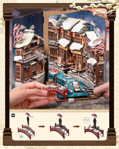 CUTEBEE Book Nook Kit, Japanese DIY Miniature Dollhouse for Adults - color: Kyoto Snow Whisper