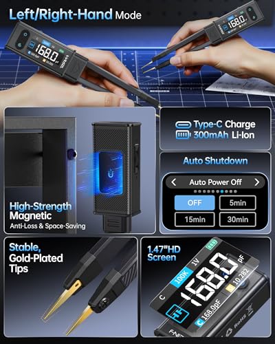 FNIRSI LCR-ST2 100kHz LCR Meter Tweezer SMD & Through-Hole Component Tester - style: LCR-ST2 + Kelvin Clip