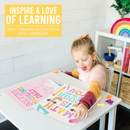 6 Math Posters - Motivational Math Posters for Elementary & Middle School - color: Colorful Pastel 1