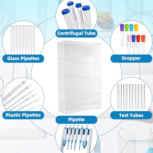 Serological Pipette Rack, Acrylic Pipette Holder, 12x4x19 Inch