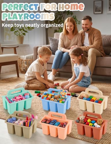 6 Pack Classroom Caddy Organizer with Handle, Table Caddy Classroom - color: Morandi