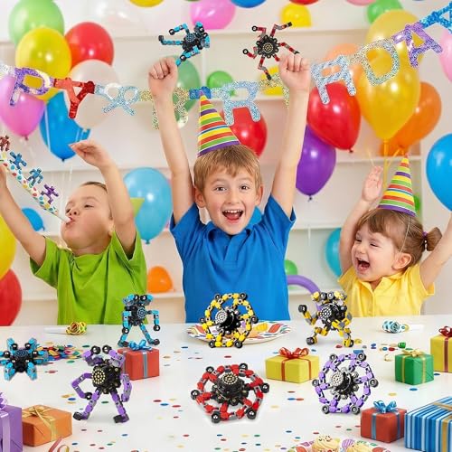 Gokeey Transformable Fidget Spinners 16 Pcs for Kids and Adults Stress Relief Sensory Toys for Boys and Girls Fingertip Gyros for Party Favors Easter Gifts for Kids - style: fidget toys 16pc