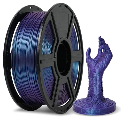 FLASHFORGE PLA Filament 1.75mm +/- 0.02mm Upgraded Nebula Purple, Color Changeable 3D Printer Filament 1kg, Chameleon 3D Printing Filament Changing Colors with Light, Perfectly Conceals Layer Lines - color: Nebula Purple