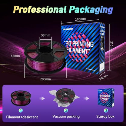 FLASHFORGE Chameleon Rapid PLA Filament 1.75mm Abyssal Red, PLA Color Shift High Speed 3D Printer Filament, Max 500mm/s Fast Printing, Display Shimmering Effects from Various Angles and Light - color: Abyssal Rede