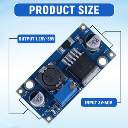 10Pcs DC to DC Buck Converter for LM2596, 3-40V to 1.25-35V