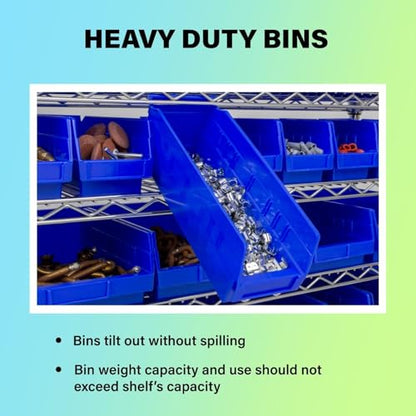 Akro-Mils 30164 Heavy Duty Plastic Shelf Bins, 24"x 6.5"x 4", Yellow, 6-Pk - color: Yellow