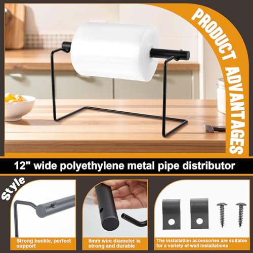 Tellegloww Metal Poly Tube roll Dispenser with Mounting Hardware, 12" Width