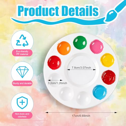 36 Pcs Plastic Paint Tray Palettes, White Mixing Paint Holders for Watercolor & Acrylic, Painting Supplies for Students, Art Class, DIY Crafts, Paint Parties