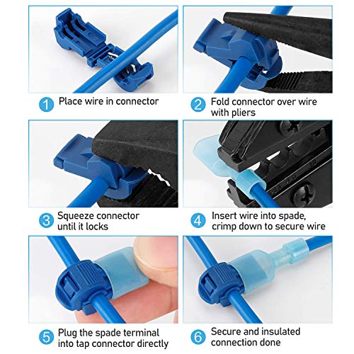 TICONN T Tap Wire Connectors, T Wire Quick Splice Connector, T Connectors for Wiring with Storage Case (480 Pcs) - style: 480 Pcs