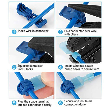 TICONN T Tap Wire Connectors, T Wire Quick Splice Connector, T Connectors for Wiring with Storage Case (480 Pcs) - style: 480 Pcs