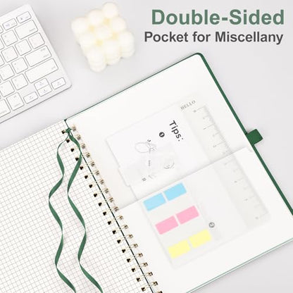 AHGXG Graph Paper Notebook, 140 Pages, B5 (7.6" x 10") - color: Dark Green, style: B5-Graph