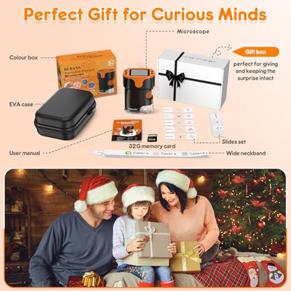 Kids Digital Microscope STEM Toy: Complete Science Gift Kit for Ages 4-12
