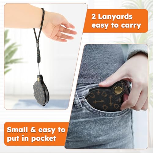2PCS 15X Small Pocket Magnifying Lenses Glass, Mini Pocket Magnifier Folding Magnify Glass with Rotating Protective Holster for Reading Inspection Coin Jewelry or Exploring