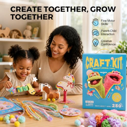 Jar Melo Crafts for Kids Ages 4-8, 21-Project Arts and Crafts Kit