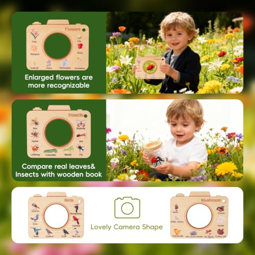 11Pcs Wooden Bug Catcher for Kids, Outdoor Toys for Kids Ages 4-8