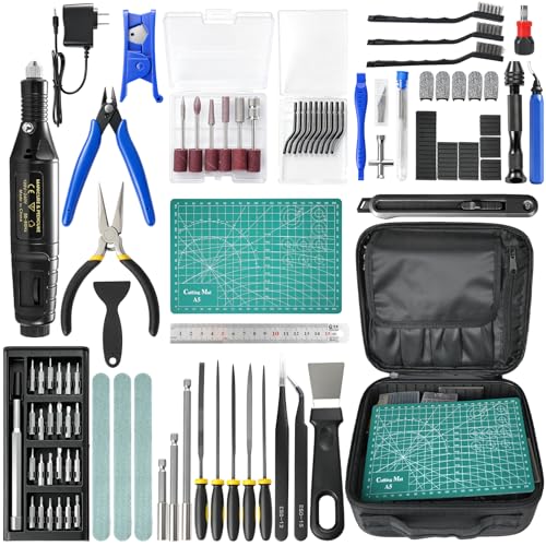 3D Printer Tool Kit, 124Pcs Rotary Set, Deburring & Nozzle Cleaning