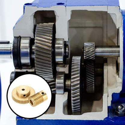uxcell Worm Gear Set Right Rotation 50T 0.5 Module 1:50 Reduction Rate - size: Gear-3mm, Rod-6mm Bore, style: 0.5M-50T
