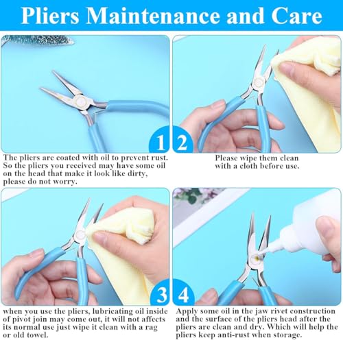 Sky Blue Mini Needle Nose Pliers - 4.5 Inch Jewelry Making Pliers With Comfort Grip Handle - color: Sky Blue