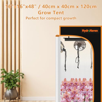 16"x16"x48" Grow Tent Kit - Heavy-Duty 600D Diamond Mylar Lining, 98% Reflective, Viewing Window & Waterproof Floor Tray for Hydroponics Indoor Growing - size: 16"x16"x48"