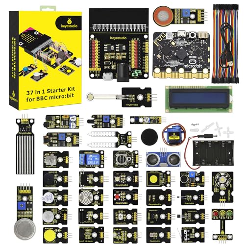 KEYESTUDIO 37 Sensors Starter Kit with Microbit V2 Robot Car